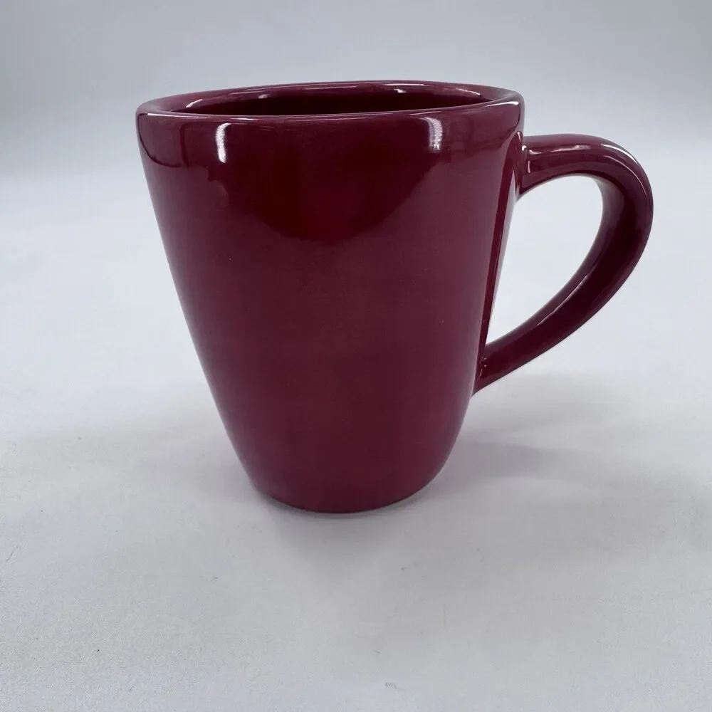 Pottery Barn Discontinued Sausalito Coffee Mug Merlot Spice Red Fast Shipping